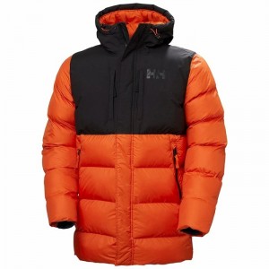 Férfi Helly Hansen Active Puffy Long Parka Dzsekik Fekete Piros | YAUFE-5412