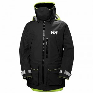 Férfi Helly Hansen Aegir Ocean Vitorlás Dzsekik Fekete Szürke | NPWVM-4928