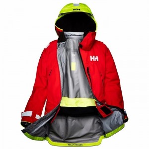 Férfi Helly Hansen Aegir Ocean Vitorlás Dzsekik Piros | GDTIV-1429