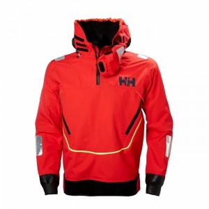Férfi Helly Hansen Aegir Race Smock Vitorlás Dzsekik Piros | SNZLI-0862