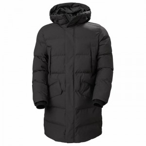 Férfi Helly Hansen Alaska Parka Dzsekik Fekete | YVKHP-6941