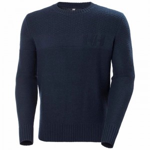 Férfi Helly Hansen Arctic Ocean Knit Pulóverek Sötétkék | UTHGI-7908