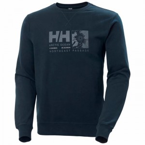 Férfi Helly Hansen Arctic Ocean Sweat Pulóverek Sötétkék | CPOIK-8127