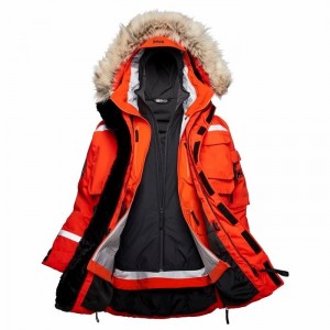 Férfi Helly Hansen Arctic Patrol Modular Parka Dzsekik Piros Szürke | VGZXH-5742