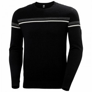 Férfi Helly Hansen Carv Knitted Pulóverek Fekete | XWNPD-2679