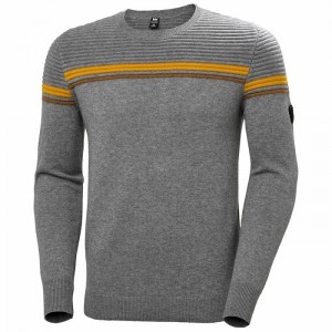 Férfi Helly Hansen Carv Knitted Pulóverek Szürke | DFTCV-3819