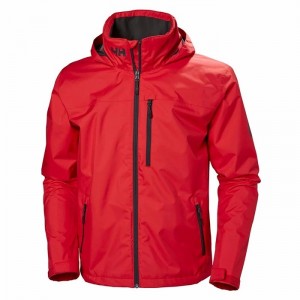 Férfi Helly Hansen Crew Hooded Alkalmi Dzsekik Piros | XHFUP-3875