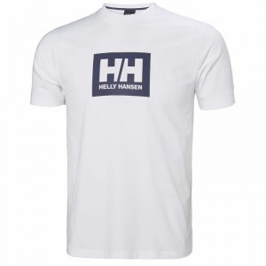 Férfi Helly Hansen Hh Box Póló Fehér | NOHXG-0819