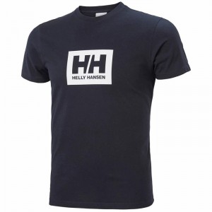Férfi Helly Hansen Hh Box Póló Sötétkék | CEKQI-5268