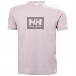 Férfi Helly Hansen Hh Box Póló Szürke Lila | SADXK-3671