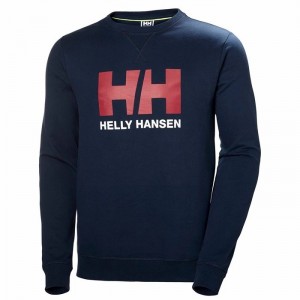 Férfi Helly Hansen Hh Logo Crew Sweat Pulóverek Sötétkék | CIOVN-4701