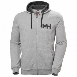 Férfi Helly Hansen Hh Logo Full Zip Up Hooded Pulóverek Szürke | IVAXJ-5146