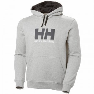 Férfi Helly Hansen Hh Logo Hooded Pulóverek Szürke | AXWCG-9431