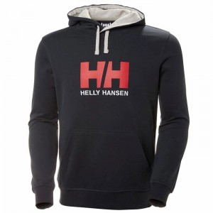 Férfi Helly Hansen Hh Logo Hooded Pulóverek Sötétkék | JYSQC-7803