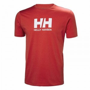 Férfi Helly Hansen Hh Logo Póló Piros | MDYAG-9746