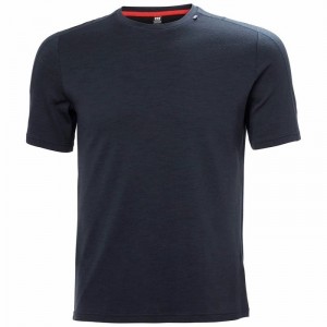 Férfi Helly Hansen Lifa Merino Lightweight Póló Sötétkék | BCVQY-6271