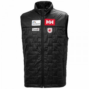 Férfi Helly Hansen Lifaloft Szigetelt Mellények Fekete | QCFZN-4823