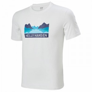 Férfi Helly Hansen Nord Graphic Póló Fehér | SIBUL-8295