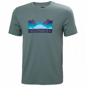 Férfi Helly Hansen Nord Graphic Póló Szürke | MZTVC-3612
