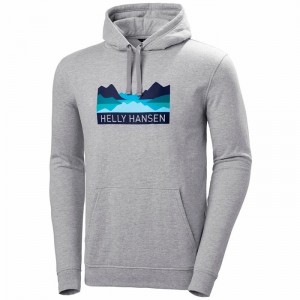 Férfi Helly Hansen Nord Graphic Pull Over Hooded Pulóverek Szürke | CINDZ-2049