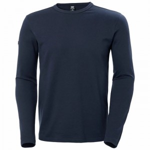 Férfi Helly Hansen North Sea Long Sleeve Póló Sötétkék | MJYWF-6543