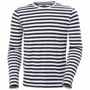 Férfi Helly Hansen North Sea Long Sleeve Póló Sötétkék | OBQXC-9025