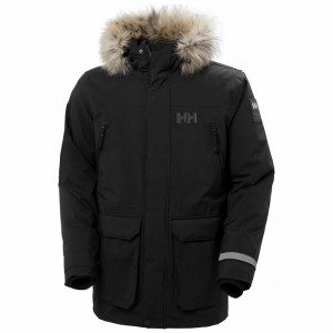 Férfi Helly Hansen Reine Parka Dzsekik Fekete | GVCDF-1968
