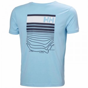 Férfi Helly Hansen Shoreline Póló Kék | KFPYR-1749