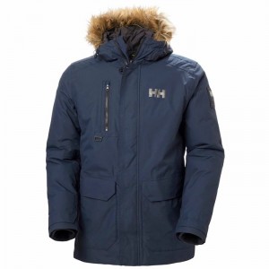 Férfi Helly Hansen Svalbard Parka Dzsekik Sötétkék | XKDJE-4287