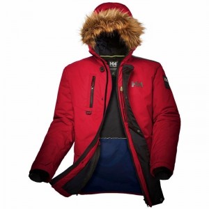 Férfi Helly Hansen Svalbard Parka Dzsekik Piros | KYBJT-7329