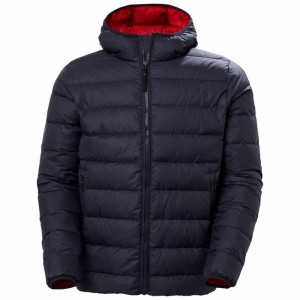 Férfi Helly Hansen Svalbard Pehelykabátok Sötétkék | XPOGJ-5049