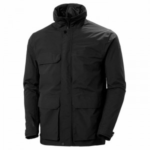 Férfi Helly Hansen Utility Esőkabátok Fekete | MSOGQ-5248