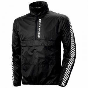 Férfi Helly Hansen Vector Packable Wind Anorak Alkalmi Dzsekik Fekete | BUTLQ-0278