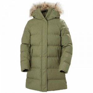 Női Helly Hansen W Blossom Puffy Parka Dzsekik Szürke Zöld | KPQRX-3051