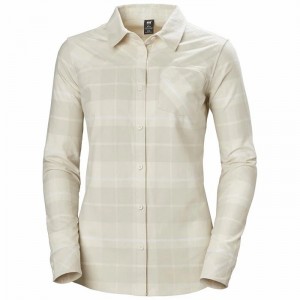 Női Helly Hansen W Classic Check Ls Ingek Fehér | YLJWE-6238