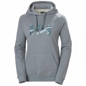 Női Helly Hansen W F2f Organic Cottonhooded Pulóverek Szürke | HXYTJ-8654