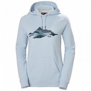 Női Helly Hansen W F2f Organic Cottonhooded Pulóverek Szürke Kék | FOLQD-1254