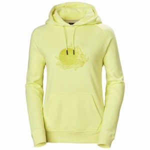 Női Helly Hansen W F2f Organic Cottonhooded Pulóverek Sárga | FCUDB-6873