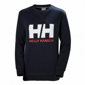 Női Helly Hansen W Hh Logo Crew Sweat Ingek Sötétkék | XKZRJ-5916