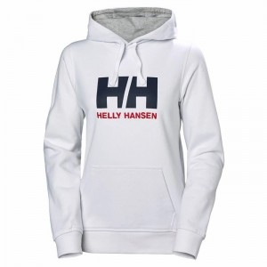 Női Helly Hansen W Hh Logo Hooded Pulóverek Fehér | RUAZV-9670