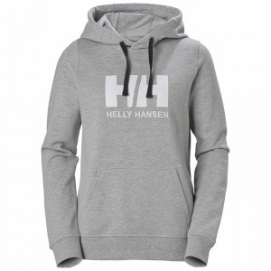 Női Helly Hansen W Hh Logo Hooded Pulóverek Szürke | TKWGC-2748