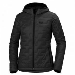 Női Helly Hansen W Lifaloft Hooded Túradzsekik Fekete | PJKXS-5439
