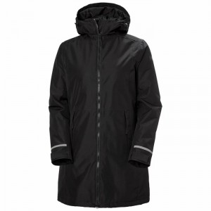Női Helly Hansen W Lisburn Insulated Esőkabátok Fekete | VNSWA-7536