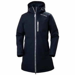 Női Helly Hansen W Long Belfast Winter Kabátok Sötétkék | KGRSA-7659
