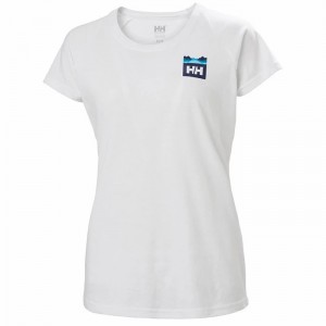 Női Helly Hansen W Nord Graphic Drop Póló Fehér | VYGIJ-3470