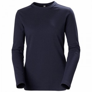 Női Helly Hansen W North Sea Long Sleeve Pulóverek Sötétkék | BSWEJ-9234