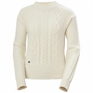 Női Helly Hansen W Siren Cable Knit Pulóverek Fehér | XFVNZ-7305
