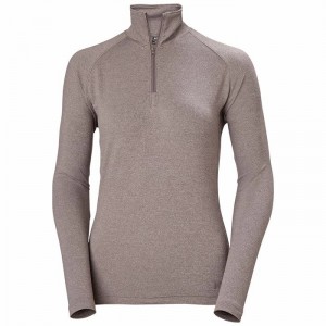 Női Helly Hansen W Verglas 1/2 Zip Up Aktív Középrétegek Szürke Barna | MKJQZ-8132